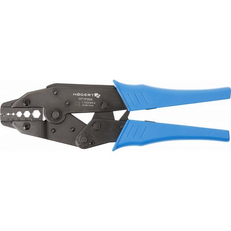 HÖGERT TECHNIK Pinza de crimpatura KOAX - 1,72 - 8,1 mm² - con de meccanismo a cricchetto e de regolazione della pressione - Pinza de di precisione per terminali e cavi coassiali  - 230 mm