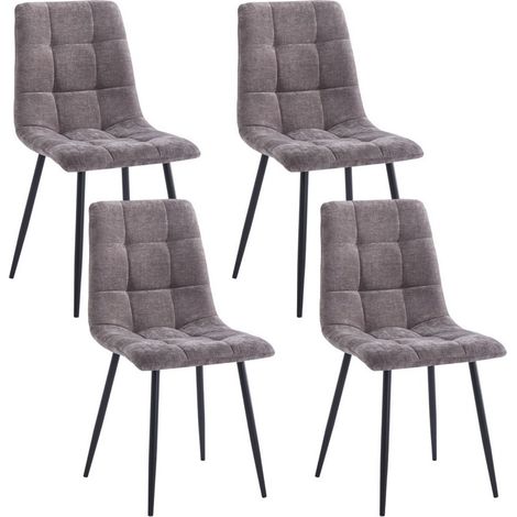 Set da 4 sedie ergonomiche in tessuto marrone - Chris (1/5)