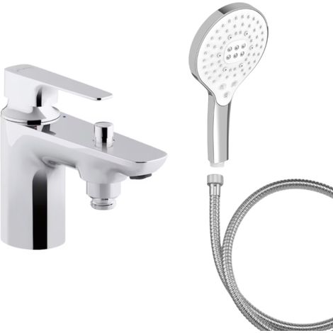 Mitigeur baignoire JACOB DELAFON Aleo+ + pommeau de douche Metro signature + flexible de douche métal (1/5)