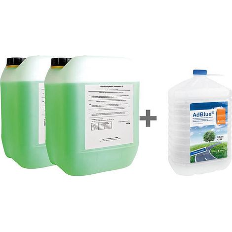 Fluide Caloporteur Solaire Type F (10L concentré x2 ) de -28 °C à 170 °C 1 Bidon AdBlue 5L Gratuit