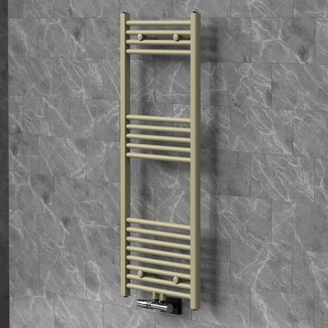 LuxeBath Handtuchheizkörper 500 x 1200 mm mit Ventil-Armaturen Eckform (1/5)