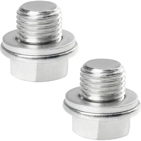 2PCS Bouchon de Vidange D'huile Universel pour Voiture,Bouchons de Vidange D'huile Avec Bague D'étanchéité,Boulon De Vidange Carter D'huile,pour la Plupart des Voitures (M16x1.5) (1/5)