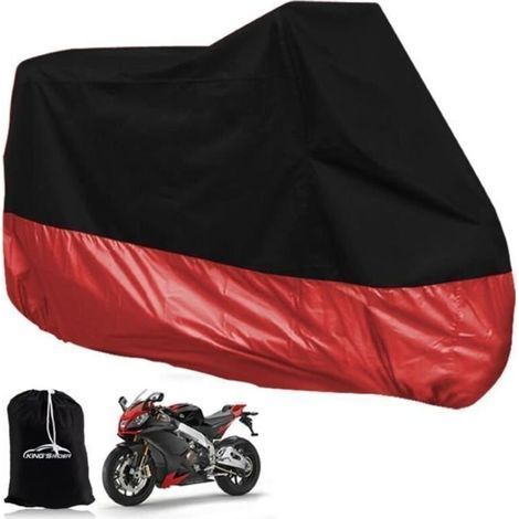 Breathable Protective Cover Motorcycle Cover ATV Scooter Motorcycle Cover Waterproof and Anti-UV Storage Bag Black/Red Size XL (1/4)