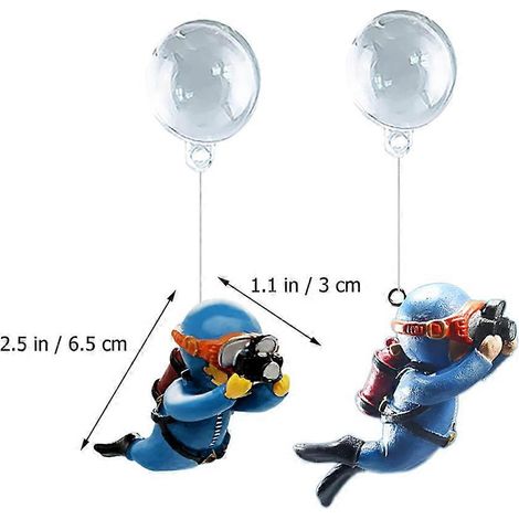Aquarium Floating Diver Decoration for Fish Tank Decor 2Pcs PVC Assorted Color (1/4)