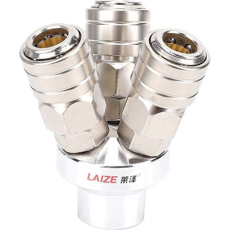 3-Wege-Schnellverbinder, Edelstahl, perlvernickelt, pneumatische Komponente, G1/4-Zoll-Gewinde