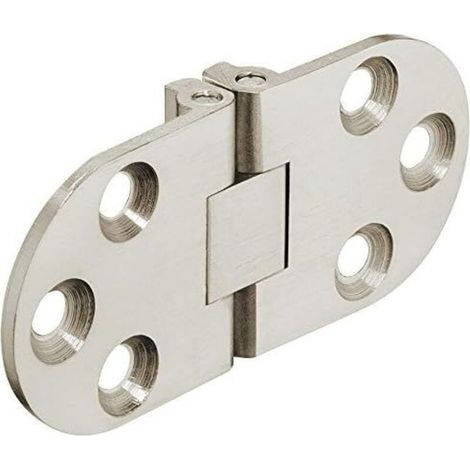 Solid steel folding hinge – Invisible flat 30x65mm – For cabinets, tables and drop-leaf tops – 1 piece (1/5)