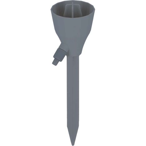 Esschert Design – Système d'arrosage goutte-à-goutte pour plantes à utiliser avec une bouteille, gris – Plastique, 5,3 x 4,8 x 18 cm