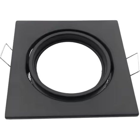 Support Encastrable GU10 Carré Noir Mat Orientable - SILUMEN (1/4)