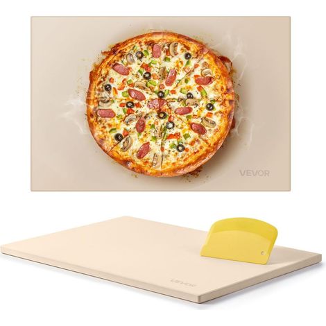 Pour four et barbecue cuisson réussie pierre de cuisson rectangulaire cordiérite 50,8x35,5 cm avec grattoir (1/5)