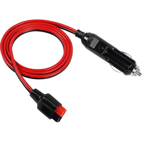 Câble de rallonge allume-cigare vers panneau solaire 45 A Connecteur solaire 14 AWG avec fusible interne 15 A pour station d'alimentation portable Batterie Lipo 1 m (1/5)
