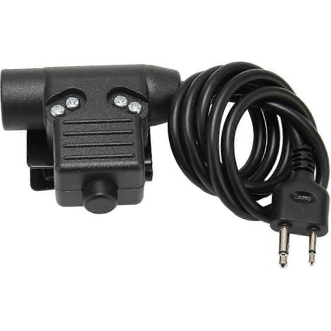 Adaptateur PTT U94 réincompatible avec câble PU renforcé, câble adaptateur militaire Push-to-Talk avec connecteur à 2 broches, compatible avec Vertex et radios ICOM (1/5)