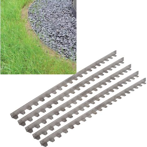 Bande d'isolation en acier inoxydable pour gazon et pierres, barrière pour gazon et plaque de rétention d'eau pour l'aménagement paysager (50 mm 30 mm 1,0 mm) (1/5)