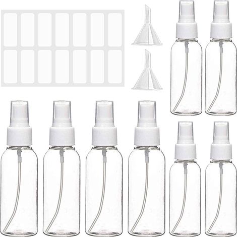 Atomiseur 100 ml - Pulvérisateur Fin Brouillard - Pour Parfum Huiles Essentielles Soins Visage Déplacements - Lot de 8 (1/5)