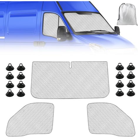Pare-Soleil de Pare-Brise de Voiture Compatible avec Iveco Daily 1999-2014, Lot de 3 Pliables Pare-Soleil pour Intérieur de Voiture, Tapis Thermiques Internes avec Sac de Rangement,1999-2014 3 Pièces (1/5)