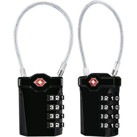 Set mit 2 4-stelligen Zahlenschlössern für Koffer und Taschen (PZCC)
