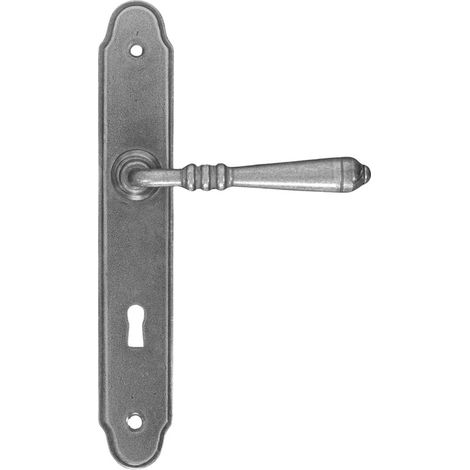 Manilla de puerta DEVON con placa para llave, 72 mm, acero.