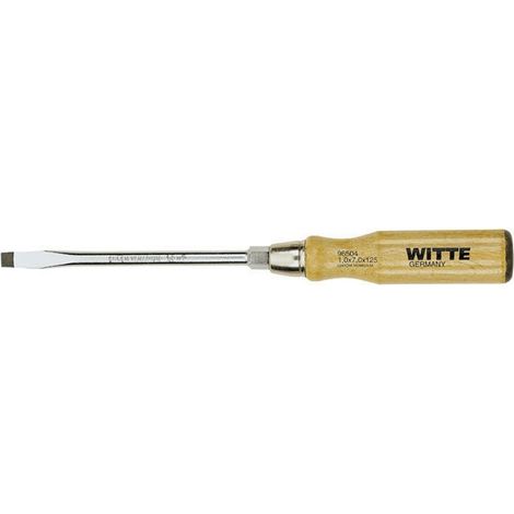 WITTE 96503 - Tournevis à pointe plate noire avec manche en bois (5,5x100)
