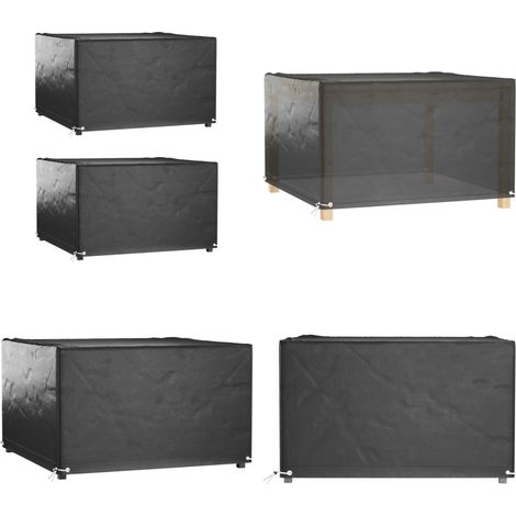 Fundas muebles de jardín 2 uds 8 ojales cuadrado 132x132x80 cm - Fundas para muebles al aire libre - Fundas para ratán