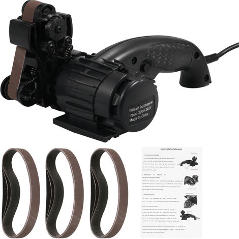 Afilador de cuchillos eléctrico compacto de 1,5 A con ajuste de ángulo y velocidad variable continua, herramienta profesional para afilar, pulir y reparar rápidamente. (1/5)