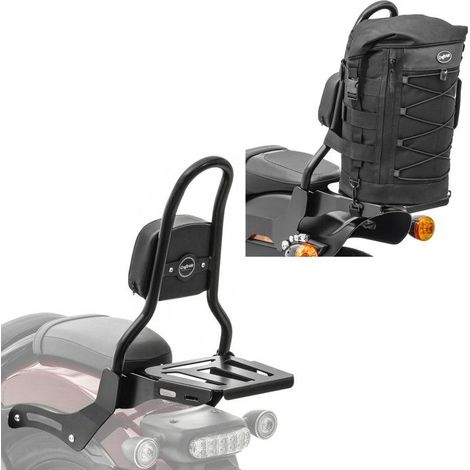 Sissy-Bar Fast Rider-M mit Gepäckträger + Sissy-Bar Tasche