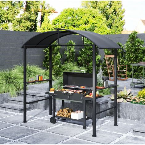 Grillpavillon mit Doppeldach Ablagen 233x110x235 cm OKMYHOME (1/5)