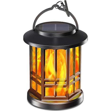 Flammenlose Solarlaterne, hängende Laterne mit tanzender Flamme, automatische Ein-/Ausschaltfunktion, dekorative Flammenlaternen (1/5)