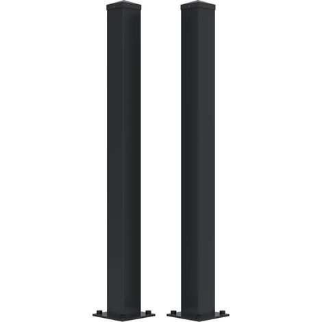 Set mit 2 Eisenpfosten CARMO 10x10 cm H.125 cm Schwarz