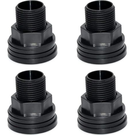 Raccord de Cloison en PVC Connecteur de Réservoir D'Eau Connecteur de Réservoir D'Eau Noir pour Barils de Pluie Aquariums Réservoirs D'Eau Baignoires Piscines (1/5)