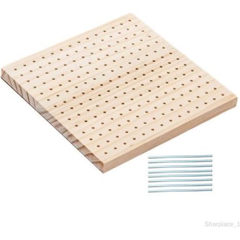Planche de blocage au crochet - Premium - Bois - 8 épingles en acier inoxydable - Durable - Polyvalent (1/4)