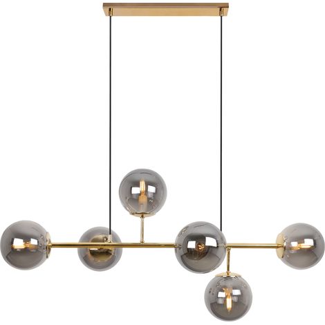 SIENA GOLD DECKENLEUCHTE 6 FLACHE GRAPHITLAMPE E14 LANGE ARME (1/5)