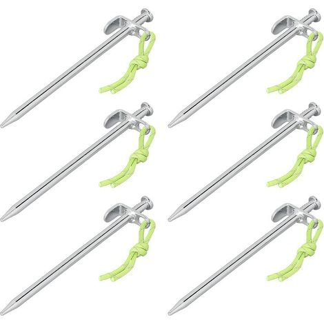 Picchetti per tenda in acciaio zincato da 20 cm gancio a l set da 6