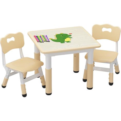 Ensemble table et 2 chaises enfant 3 pièces - hauteur réglable -salle de jeux, la chambre d'enfant (1/5)