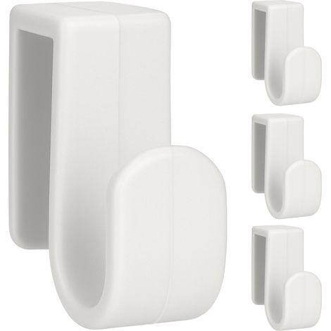 Primpol - Gancio appendiabiti, supporto per termosifone, 4 pezzi, bianco