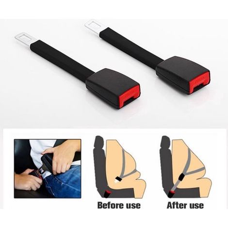 Extensor de cinturón de seguridad de 25 cm, 2 piezas, Extensor de cinturón de seguridad universal, Extensión para el interior del coche, Negro (1/5)