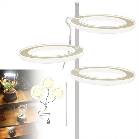 Lampe de croissance LED à spectre complet pour plantes grasses et succulentes d'intérieur, 3 têtes, jaune soleil (1/5)