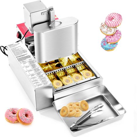 Machine à Donuts Automatique, Friteuse à Donuts Rendement Élevé 240PCs/h, pour Friture et Retournement de Beignets Beignes Boulangerie, 4 Rangées, en Acier Inoxydable, avec Commande Intelligente (1/5)
