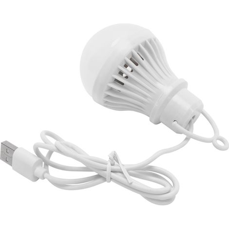 Lampadina LED USB a bassa tensione da 5W, luce di emergenza da campeggio, luce bianca (5V)
