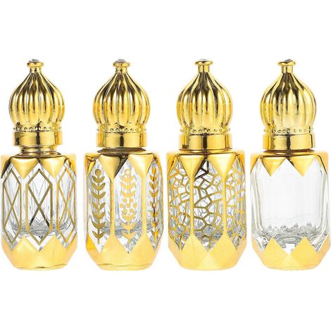 Lot de 4 flacons à bille vides pour huiles essentielles et parfums.-6.00X2.50X2.50CM-Assorted Color (1/4)
