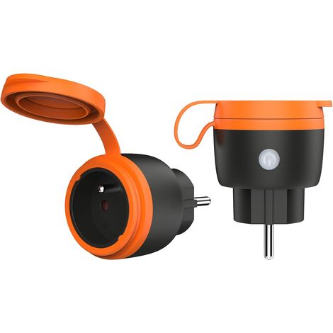Prise Connectée WiFi (Type E), Prise Etanche Exterieur 16A 3680W, Prise Intelligente Compatible avec , , Suivi de la Consommation d'énergie, Smart Life APP, 2 Packs (1/5)