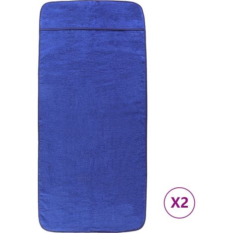 Serviettes de plage 2 pcs bleu royal 60x135 cm tissu 400 GSM (1/5)