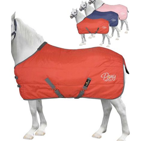 105 cm, Blu: Coperta da Box per Pony imbottita 250 g e tessuto esterno 1200 denari