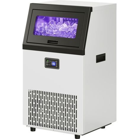 Professioneller Eiswürfelbereiter (55 kg/24 h), Edelstahl, freistehend oder unterbaufähig, 13-kg-Wassertank