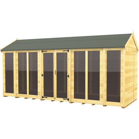 16 x 5 Apex Summer House (Full Height Window)