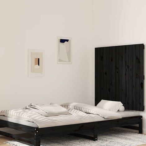 Tête de lit murale，Panneau de lit，Décoration murale Noir 95,5x3x90 cm Bois massif de pin XZZ63557 (1/5)
