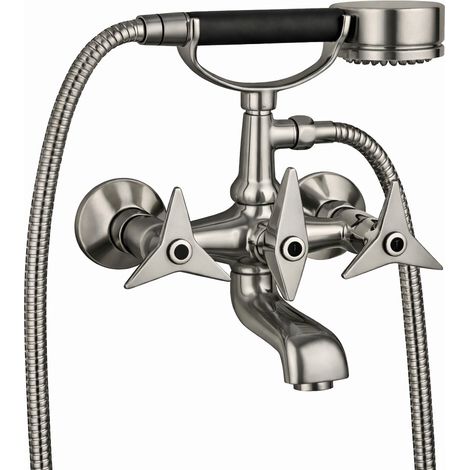 Mando de doble palanca para instalación en lavabo de baño con panel de acero inoxidable PVD Mamoli Gio Ponti 1030F214002F PVD Acero (1/2)