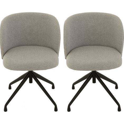 Chaises pivotantes réglables en hauteur en lin (lot de 2) - MIA (1/5)