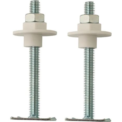 Scell-It – Kit de fixation lavabo à sceller – Longueur 140 mm – Pour béton et brique – Acier zingué – Contenu : 2 plaquettes, 2 écrous, vis M8