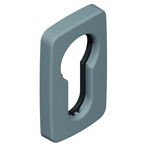 Rosace de cylindre rectangulaire adhésive en résine avec joint d'étanchéité DS7156 gris RAL 9006 - LA CROISEE DS