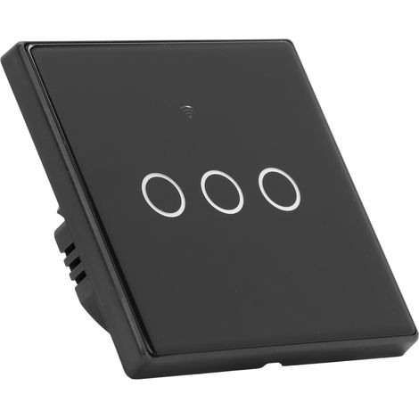 Berührungsempfindlicher Glaswandschalter mit 3 Schaltern, 2,4-GHz-WLAN, Sprachsteuerung für Tuya, 100–250 V, Smart Home (1/5)