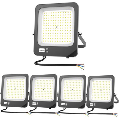 Projecteur LED Extérieur 100W, Spot LED Extérieur IP66 Etanche Luminaire Exterieur de Sécurité,6500K Blanc Froid Super Lumineux Eclairage Exterieur Murale pour Cour,Jardin,Garage,Patio-5 Pack (1/5)
